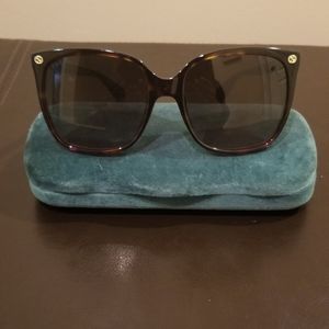 Gucci Women's Square Tortoise/Brown Sunglasses